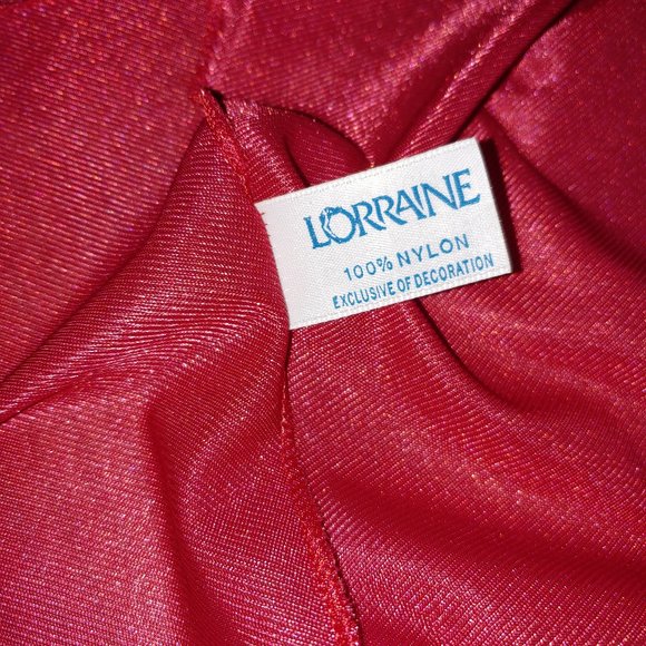 Lorraine Vintage 100% Nylon Long Nightgown Slip Size M Red - Picture 2 of 6